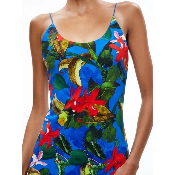 slim fit dress slacks Entro Floral Midi Ruffle Collar Dress main image 0